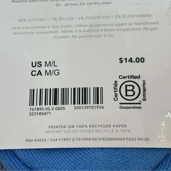 NWT Athleta Colorblock Everyday Crew Sock in Mist Blue Medium/Large Women’s New - Picture 5 of 7